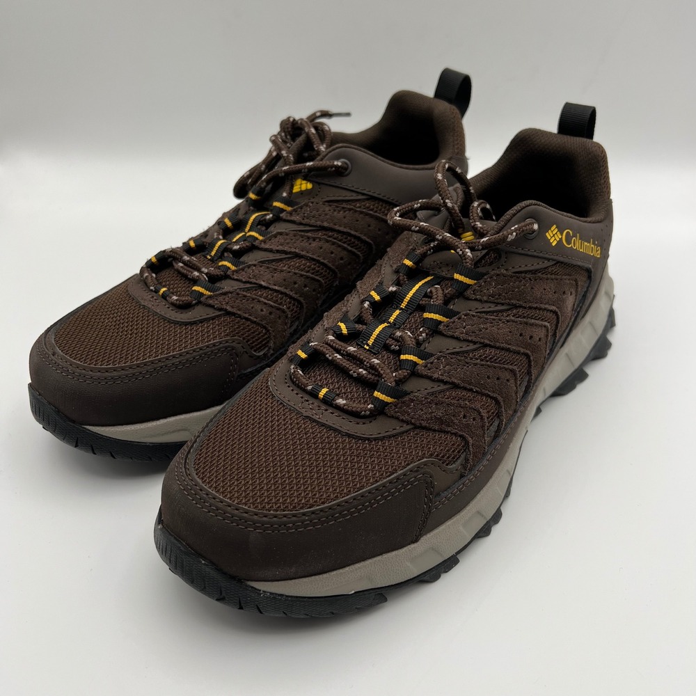 Columbia Strata Trail Low Hiking Shoes Mens 9 Brown Cordovan Mesh Suede Rugged - Picture 2 of 9